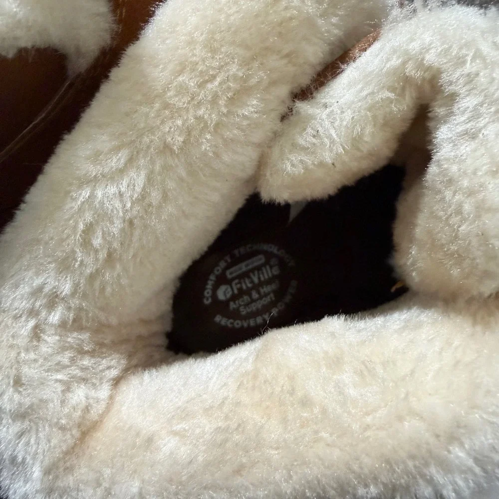 FitVille Womens Rugged Core Winter Boots Tan‎ Faux Fur Lined Wide Toe